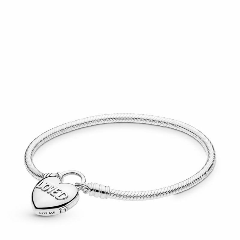 Pandora You Are Loved Heart Padlock Bracelet - Sterling Silver - Canada | ES6001US